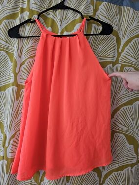 Women’s Halter-Neck Sleeveless Top - Coral Pink
